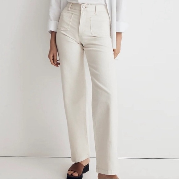 Madewell Denim - Madewell The Perfect Vintage Wide-Leg Jean Size 33 Cream Vintage Canvas